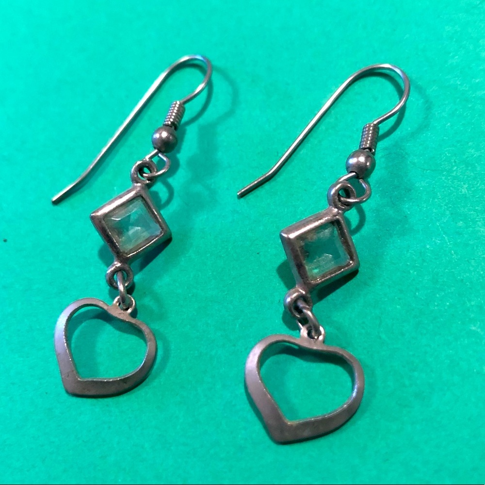 Vintage Crystal Heart Earrings
